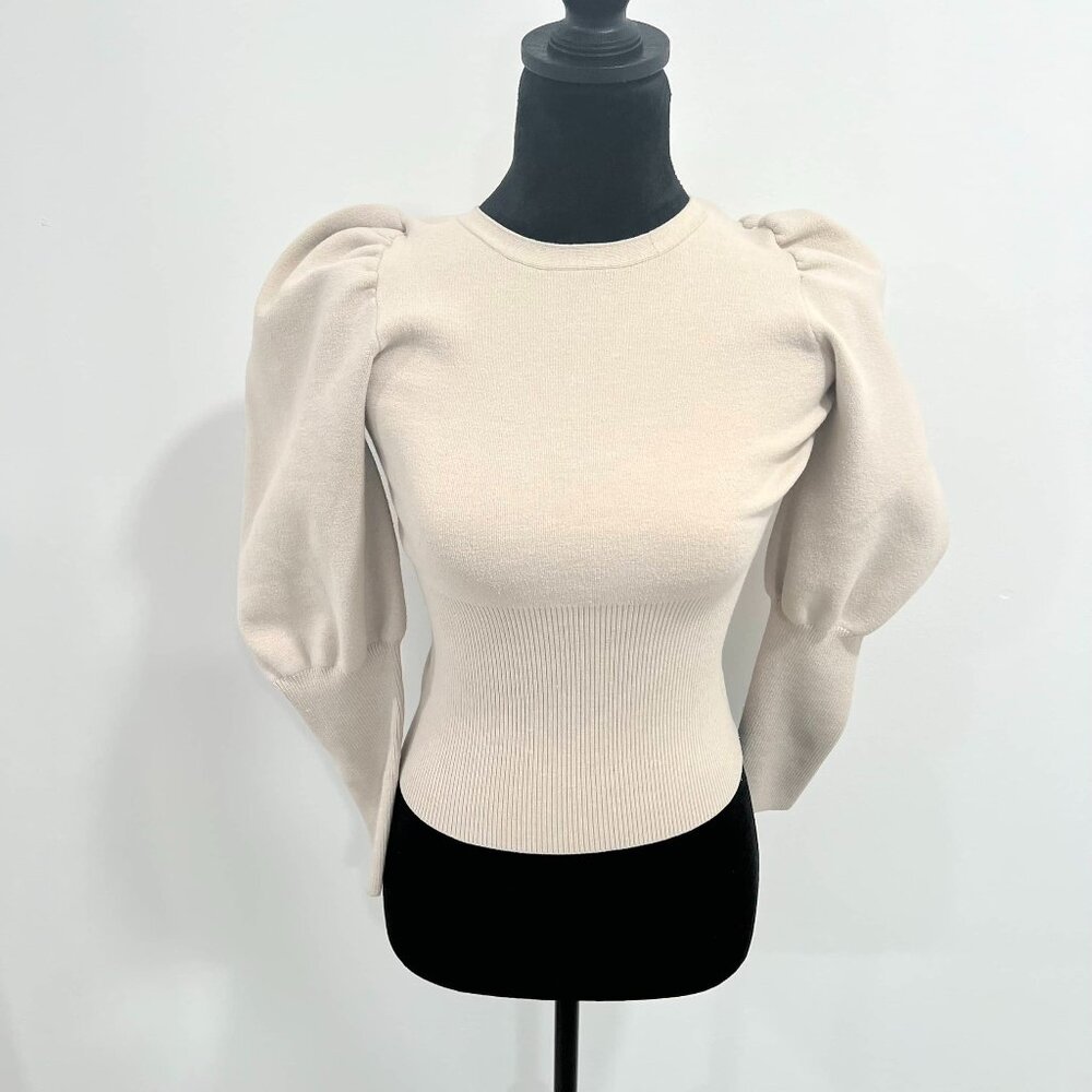 Zara Knit Bubble / Ballon Sleeve Sweater